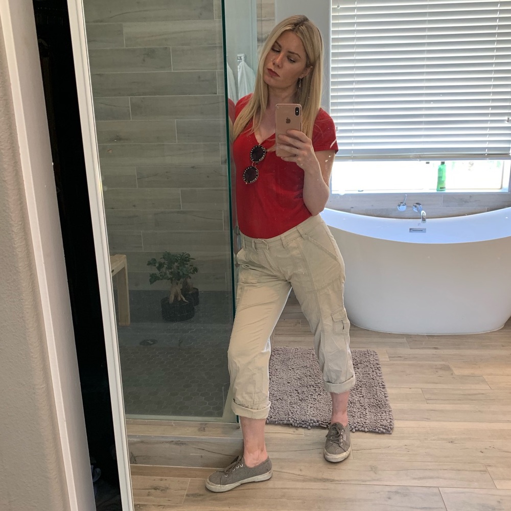 Calvin Klein Khaki Cargo Capri Pants Size 4 / 6